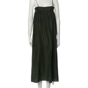 Apiece Apart 100% silk square neckline green romper/jumpsuit NWT